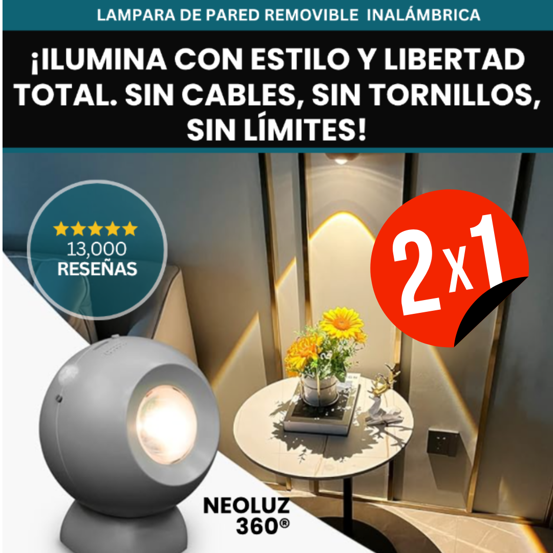 Neoluz 360®: Iluminacion inteligente que se adapta a tu vida! (recibe 2 al precio de 1!)