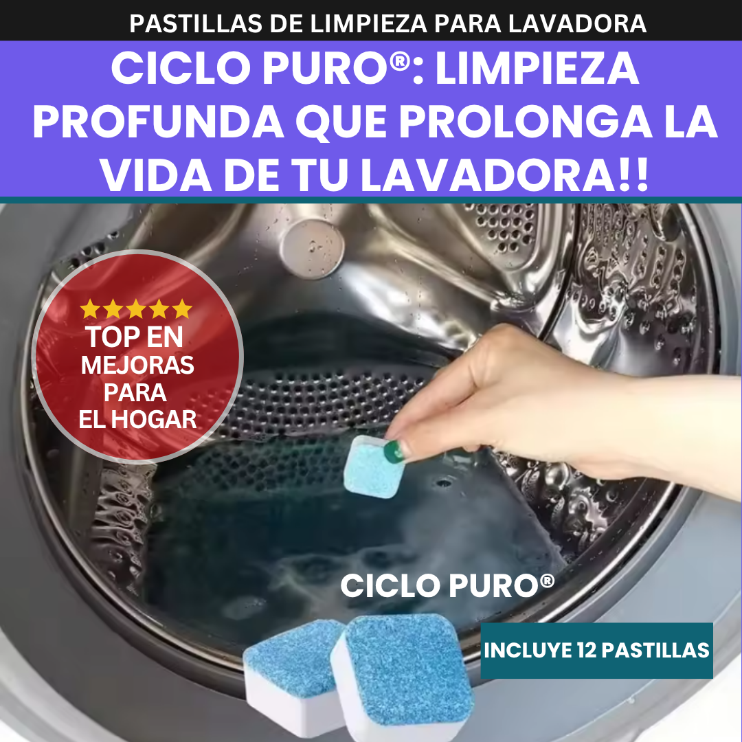 Ciclo Puro®: ¡Lava tu lavadora sin esfuerzo! Pastillas efervescentes (INCLUYE 12)