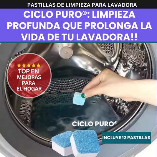 Ciclo Puro®: ¡Lava tu lavadora sin esfuerzo! Pastillas efervescentes (INCLUYE 12)